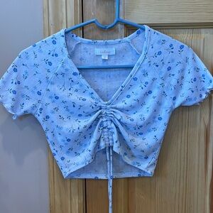 white flower crop top women’s xs